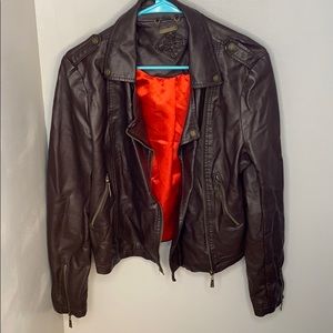 Brown leather jacket